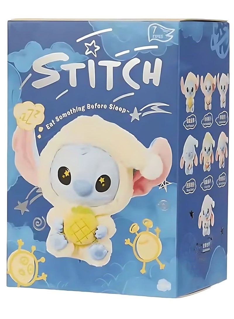 STITCH Authentic “Eat Something Before Sleep” Cute Vinyl Plush Toy Surprise Box – Blind Box Collectible - Image 1